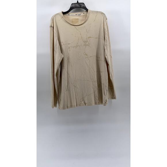 PUMA x STAMPD Men’s Beige Cracked Logo Graphic Crewneck Long Sleeve T-Shirt SZ L - Picture 1 of 11